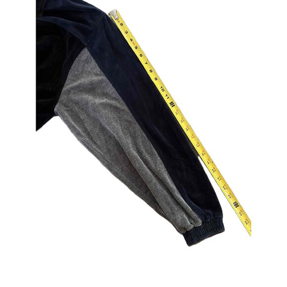 Vintage Perry Ellis America Active Men's XXL Black Blue Gray Velour Zip Jacket - Picture 8 of 9